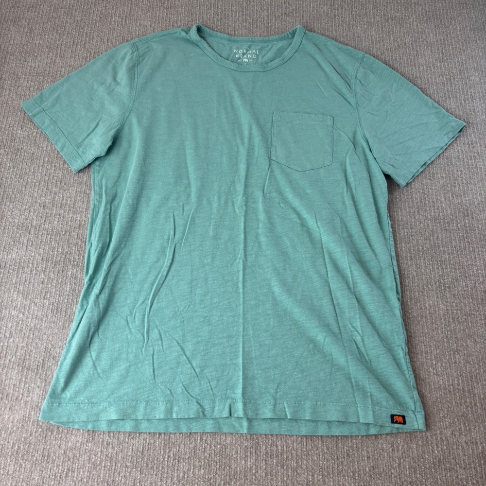 The Normal Brand Teal Cotton Pocket Short Sleeve T-Shirt Men's Size Large EUC